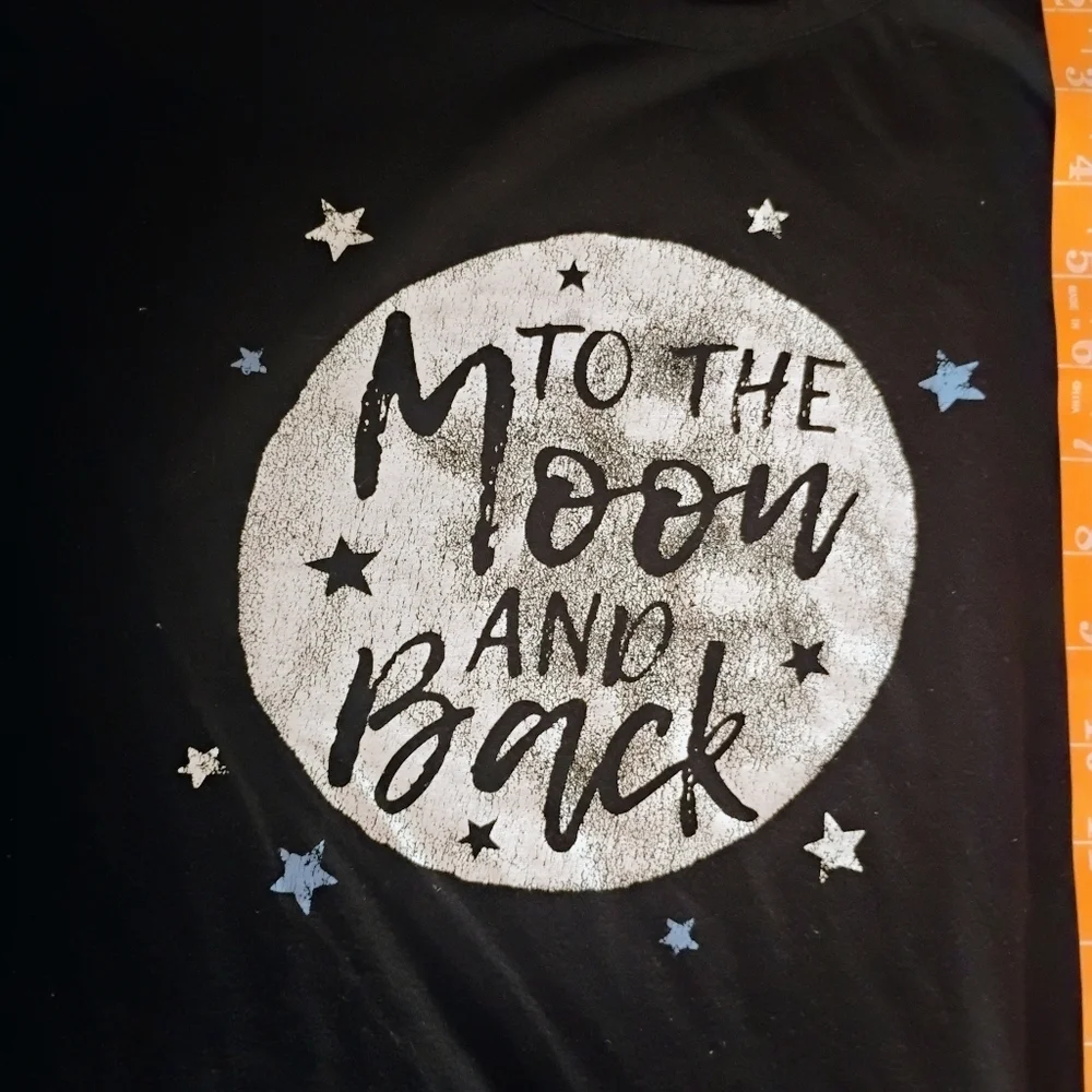 Secret Treasures Moon Graphic Sleep Shirt Black White L–XL
